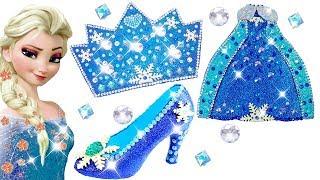 Play Doh Sparkle Frozen Elsa Disney Princess Shoes High Heels Dress Crown Play Doh Toys For Kids