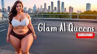 AI Generated Beautiful Plus-Size Indian Model Shines in Urban Glamour