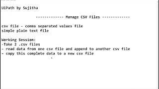 Manage CSV Files | CSV file Automation | example in UiPath Studio using read , write, append csv