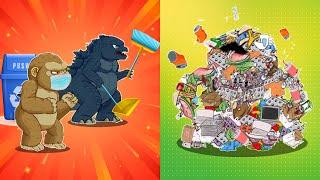 POOR BABY KONG LIFE: Team Kong, Godzilla vs the Giant Garbage Monster. Lets Protect The Environment