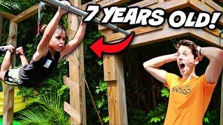 7 Year Old Destroys Ninja Warrior Course!