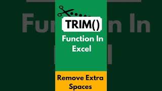 Remove Extra Spaces in Excel Using Trim Function #shorts