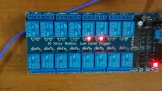 Esp32 controlling 16-channel Relay