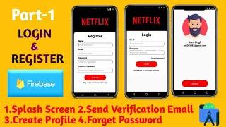 Register and login Using Firebase in Android Studio Part-1 || Splash Screen and Email Verification