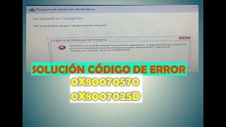 WINDOWS NO PUEDE INSTALAR LOS ARCHIVOS REQUERIDOS -- SOLUCIÓN DE ERROR-- (0X80070570- 0X8007025D)