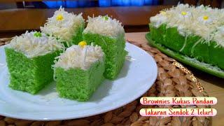 BROWNIES KUKUS PANDAN TAKARAN SENDOK 2 TELUR LEMBUT BANGET!!