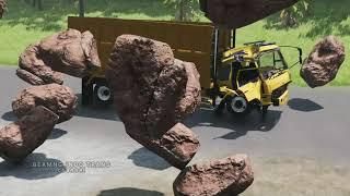 boulders landslides vs cars, BeamNG Drive