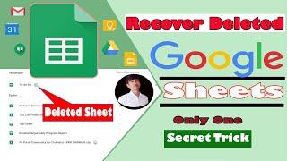 How To Recover a Deleted Google Sheet | Recover Deleted Google Spreadsheet |google sheets trash