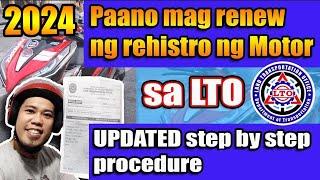 MOTORCYCLE REGISTRATION RENEWAL | REHISTRO NG MOTOR PAANO MAG RENEW SA LTO  STEP BY STEP PROCESS