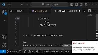 how to solve Laravel 419 page EXPIRED