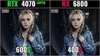 NVIDIA RTX 4070 SUPER VS AMD RADEON RX 6800  - TEST IN 20 GAMES AT 1080P , 2K , 4K