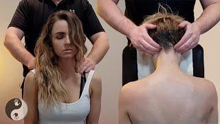 ASMR Massage - Best seated Massage Ever | Neck, shoulder & Back | No talking