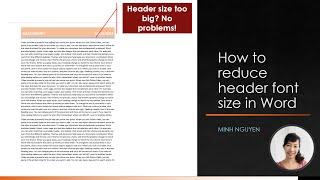 How to reduce header/footer font size in Word #minhacademy