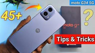 moto G34 5G 45+ Amazing Features  Tips and Tricks | Android 14 - हिंदी।