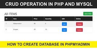 PHP CRUD APP | How to Create Database in PHPMYADMIN  #2