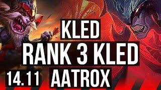 KLED vs AATROX (TOP) | Rank 3 Kled, 8 solo kills, 8/1/2, Godlike | JP Master | 14.11