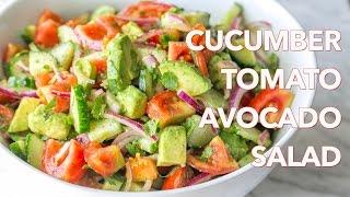 Salads: Cucumber Tomato Avocado Salad Recipe - Natasha's Kitchen