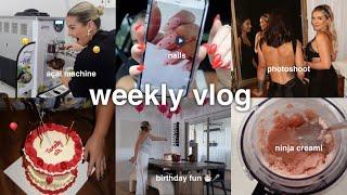 weekly vlog  photoshoot, ninja creamy, office açai machine & nails