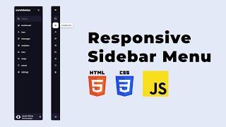 Responsive Side Navigation Bar Using HTML CSS and JavaScript | Dashboard Sidebar Menu