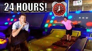 24 HOUR OVERNIGHT CHALLENGE IN TRAMPOLINE PARK!