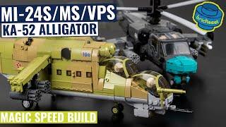 Double Pack w/ Variations - MI-24 Gunship + KA-52 Alligator - Sluban B1137+1138 (Speed Build Review)