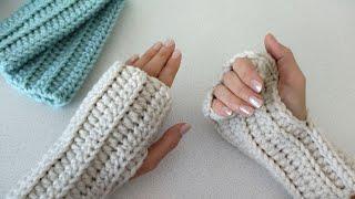  ЛЕГКО И ПРОСТО! МИТЕНКИ КРЮЧКОМ / crochet mittens /fingerless gloves crochet