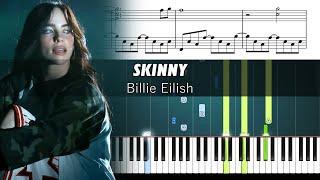 Billie Eilish - SKINNY - Piano Tutorial with Sheet Music