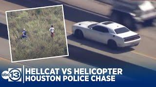 Dodge Hellcat Outruns Chopper in Houston Police Chase! Driver Almost Makes it