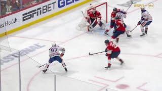 Connor McDavid scores 5 hole goal vs Bobrovsky in game 5 SCF (18 jun 2024)