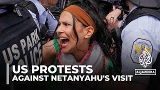 As US Congress cheered for Netanyahu, protesters gathered to denounce him