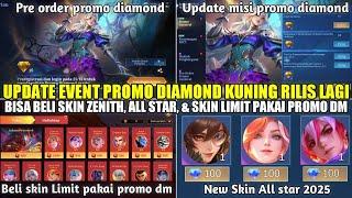 UPDATE EVENT PROMO DIAMOND KUNING MOBILE LEGENDS RILIS LAGI! BELI SKIN ALL STAR, STUN, MWORLD RESALE