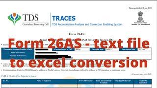 form 26as text to excel