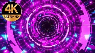 10 Hour 4k Tv Meditation screensaver multi Color circle Relax Abstract neon tunnel Background Video