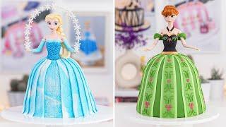 DISNEY FROZEN CAKES ️ ELSA & ANNA Doll Cakes