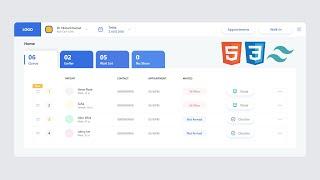 Appointment Scheduling App |  UI Design to HTML, CSS Using Tailwind CSS