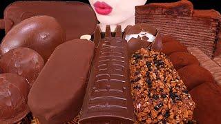 ASMR MUKBANG｜CHOCOLATE MARSHMALLOW CREPE CAKE MAGNUM RICE CAKE ICE CREAM 초코크레이프 마시멜로 아이스크림 초코찰떡먹방