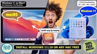 Install Windows 11 on Mac M1 M2 M3 M4 FREE in 2025 | in HINDI | any MacBook iMac MacMini