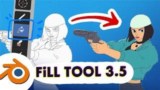 Blender 3.5 - How to Fill your Line Drawing with Grease Pencil Fill Tool