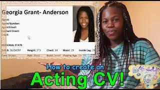 Acting CV Tutorial!! | Template | Sending your CV to Agencies and Casting Directors!