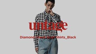 언티지 다이아몬드 체크 스카프 리본 셔츠 / UNTAGE DIAMOND CHECK SCARF RIBBON SHIRTS BLACK