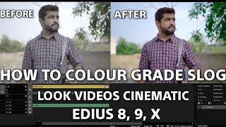 How To Colour Grade Slog In EDIUS Video Software | Video को कैसे Cinematic Look में Convert करें।