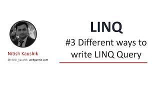 (#3) Different ways to write linq query | LINQ tutorial for beginners