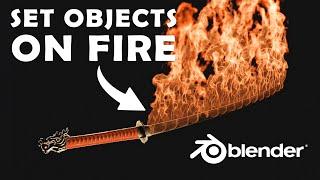 Set any Object on FIRE in Blender 4.0+ Tutorial!