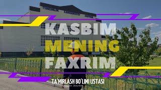 Kasbim mening faxrim loyihasi ilk qahramoni ta'mirlash bo'limi ustasi Ne'matov Jasurbek