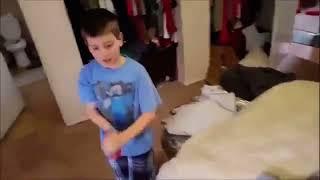 [REUPLOAD] Kid Temper Tantrum Pees on Daddy’s bed cuz he was told to get off the computer.