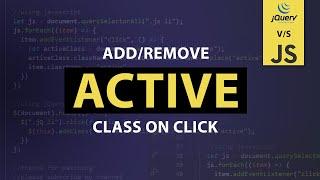 Add Remove Active Class On Click - Html CSS and Javascript | How to Add Active Class in Javascript