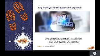 Data Analytics and Visualization Possibilities - SAP Analytics Cloud, PowerBI, Tableau