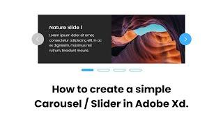 Adobe Xd Tutorial - Slider / Carousel with navigation using Component States