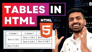 HTML Course Beginner to Advance | Tables in HTML | Web Development Course Lecture 8
