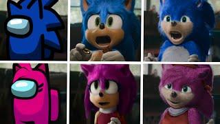 Sonic The Hedgehog Movie 2 Among Us Uh Meow All Designs Compilation (Sonic & Amy)